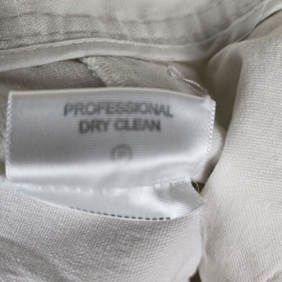 Tory Burch Sailor Pants Sz 14 Wide Leg White Canvas Button Front Nautical - Picture 7 of 7